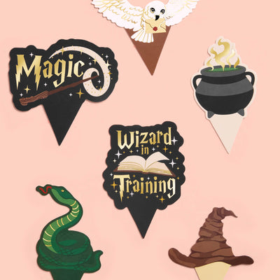 Wizard Cupcake Set - 24 sets of liners + toppers