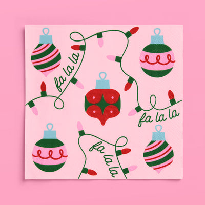Deck the Halls Napkins - 25 square napkins