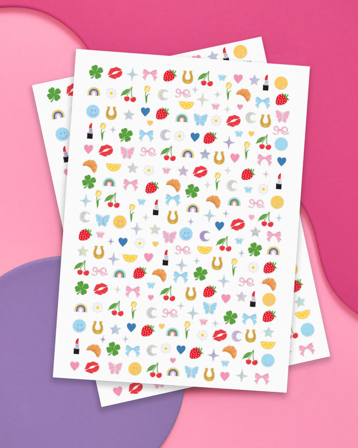 Cute Girl Nail Stickers - 604 adhesive nail stickers