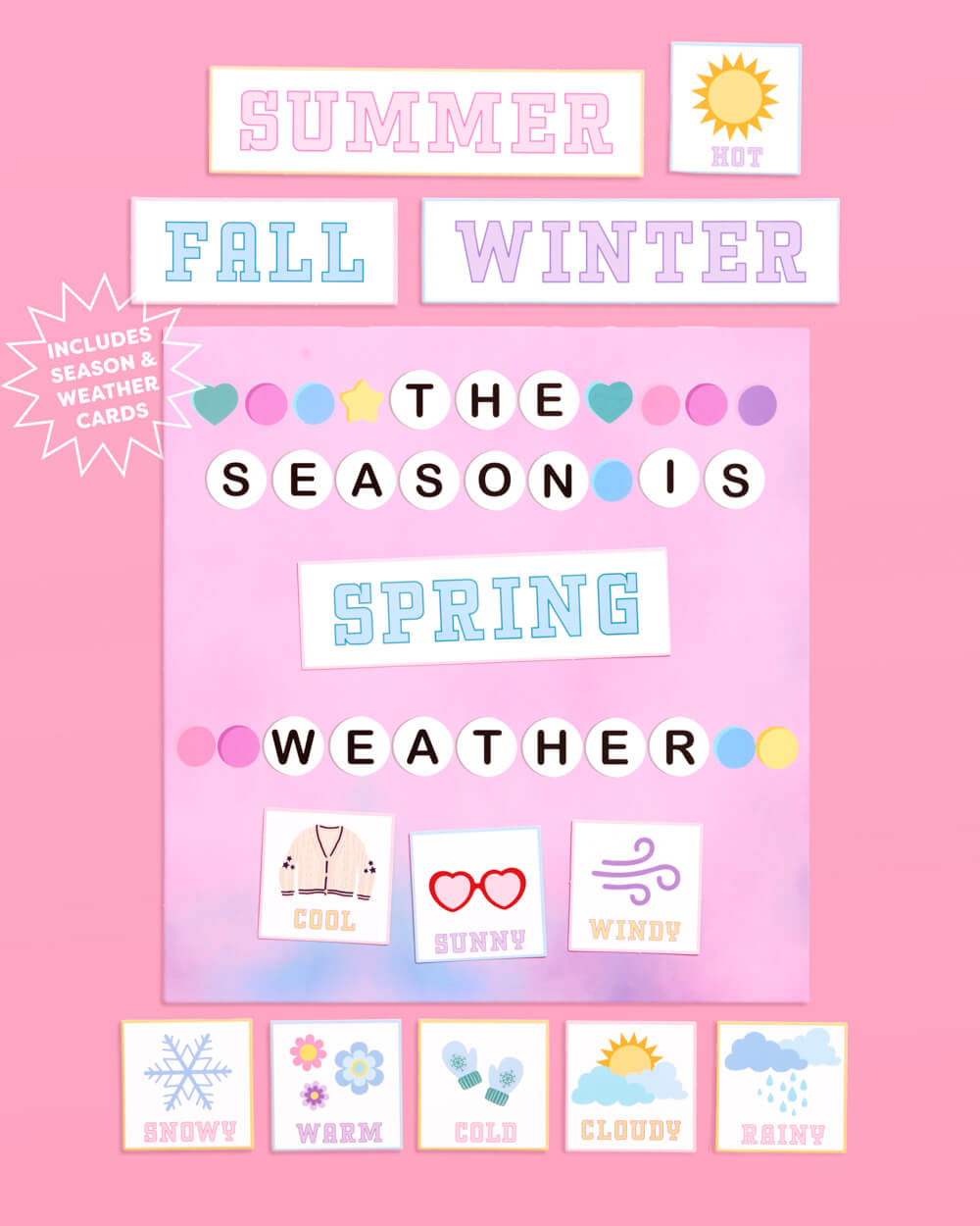 Eras Classroom Calendar Set - 79 bulletin board pieces