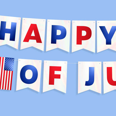 Stars & Stripes Banner - white foil banner