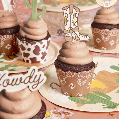 Saddle Up Cupcake Set - 24 sets of liners + toppers