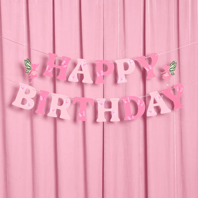 Garden Fairy Banner - 3D paper banner