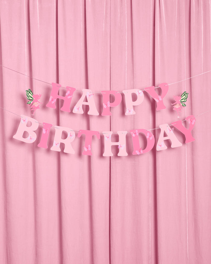 Garden Fairy Banner - 3D paper banner