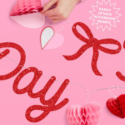 Happy Valentine's Day Banner - 3D glitter banner