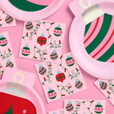 Deck the Halls Napkins - 25 square napkins