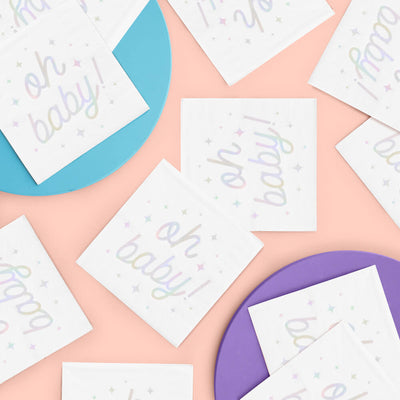 Oh Baby Napkins - 50 white napkins