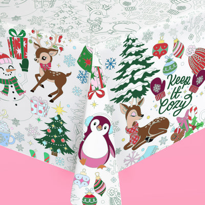 Color Me Merry Paper Tablecloth - coloring tablecloth
