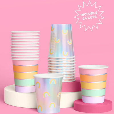 Rainbow Cups - 24 paper cups
