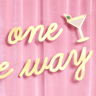 Tini One On The Way Banner - gold foil banner