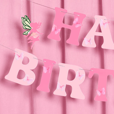 Garden Fairy Banner - 3D paper banner