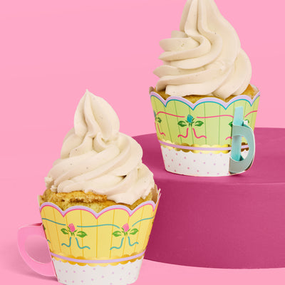 Tea Party Cupcake Wrappers - 24 pc tea cup set