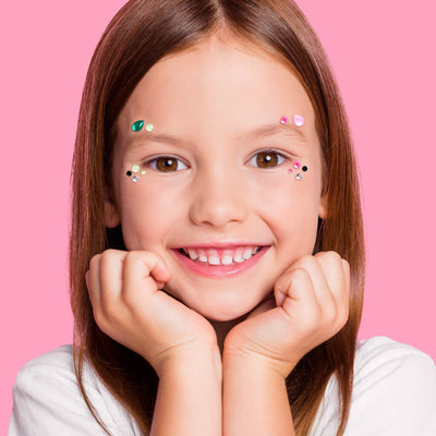 Pink Goes Good w. Green Gem Set - 112 adhesive face gems