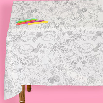 Pool Party Paper Tablecloth - coloring tablecloth