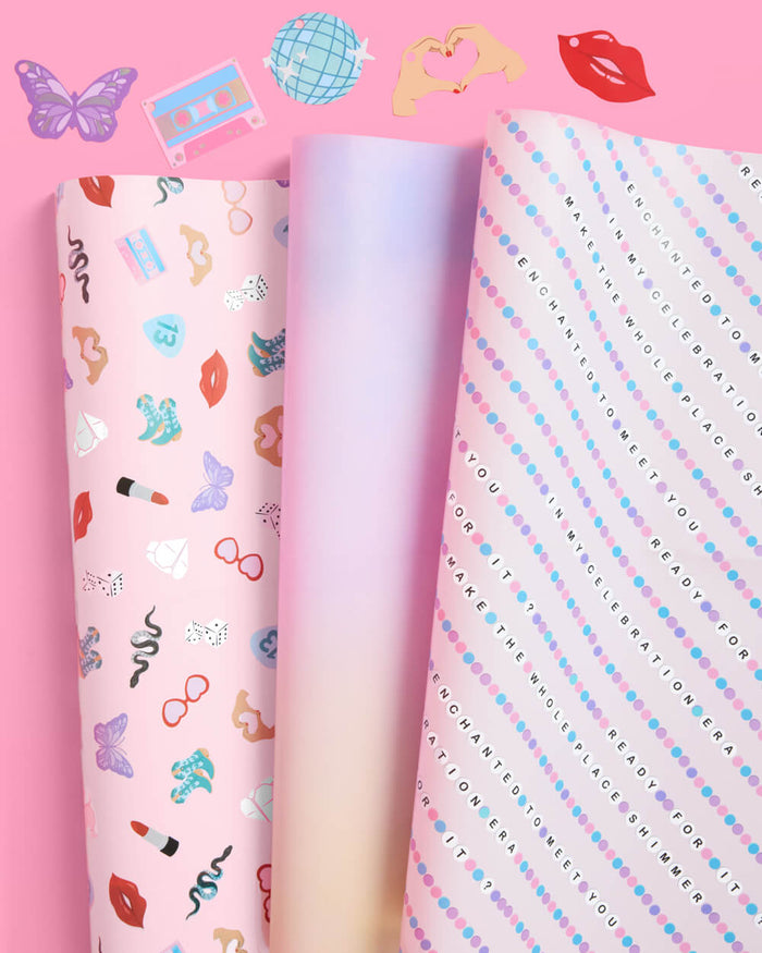 Gifting Era Wrapping Paper Set - 12 sheets + 16 tags