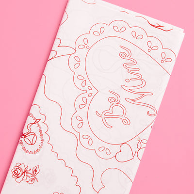 Be Mine Coloring Tablecloth - paper tablecloth