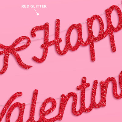 Happy Valentine's Day Banner - 3D glitter banner