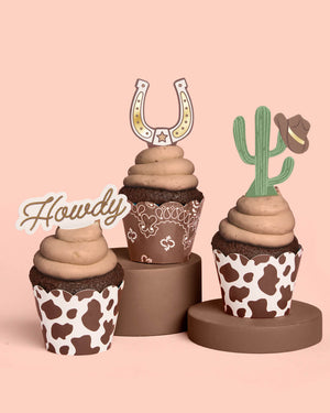 Saddle Up Cupcake Set - 24 sets of liners + toppers