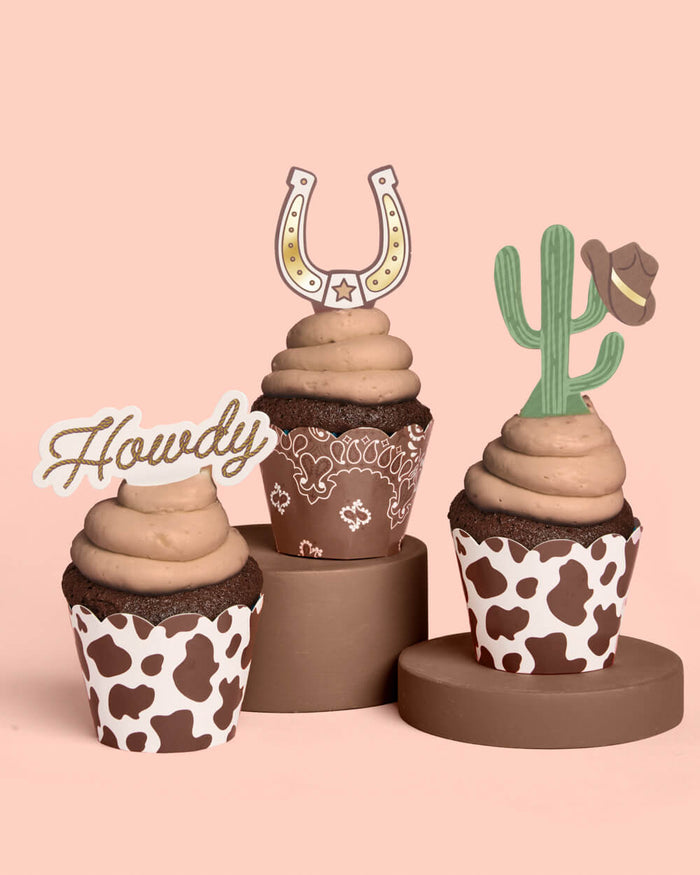 Saddle Up Cupcake Set - 24 sets of liners + toppers