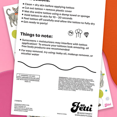 Cat Bday Tats - 54 temporary tattoos