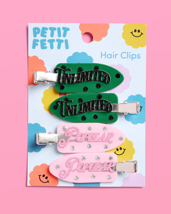 Popular + Unlimited Clips - 4 acrylic clips