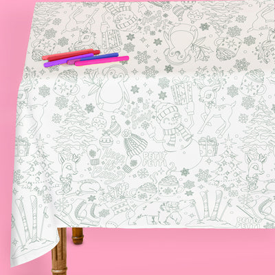 Color Me Merry Paper Tablecloth - coloring tablecloth