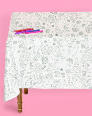 Color Me Merry Paper Tablecloth - coloring tablecloth