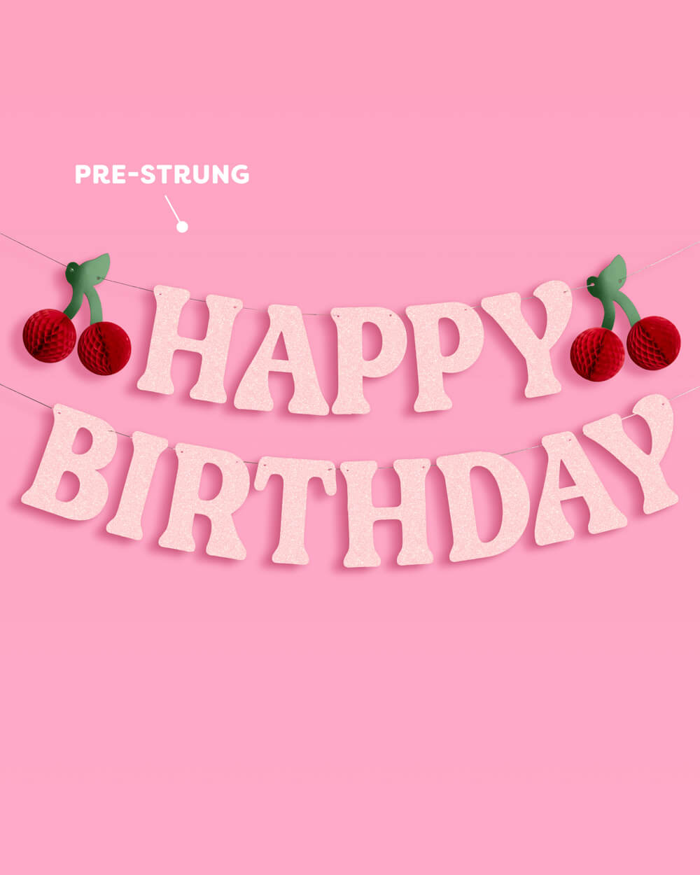 Cherry On Top Bday Banner - 3D glitter banner