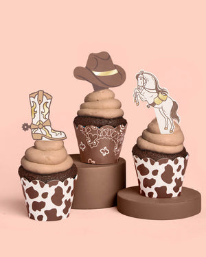Saddle Up Cupcake Set - 24 sets of liners + toppers