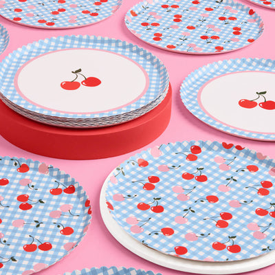 Cherry Plates - 24 paper plates