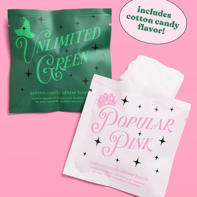 Pink + Green Glitter Bombs - 4 cotton candy glitter bombs