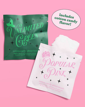 Pink + Green Glitter Bombs - 4 cotton candy glitter bombs