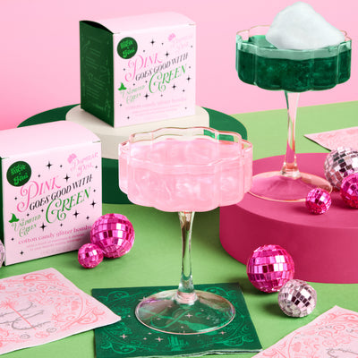 Pink + Green Glitter Bombs - 4 cotton candy glitter bombs