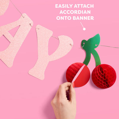 Cherry On Top Bday Banner - 3D glitter banner