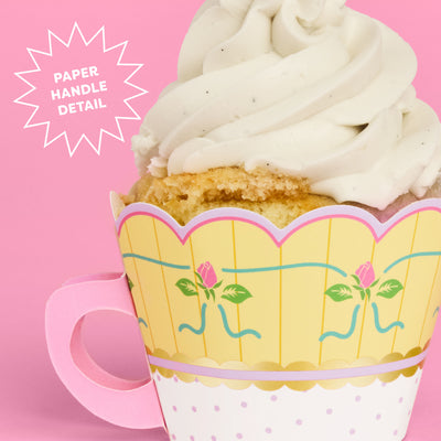 Tea Party Cupcake Wrappers - 24 pc tea cup set