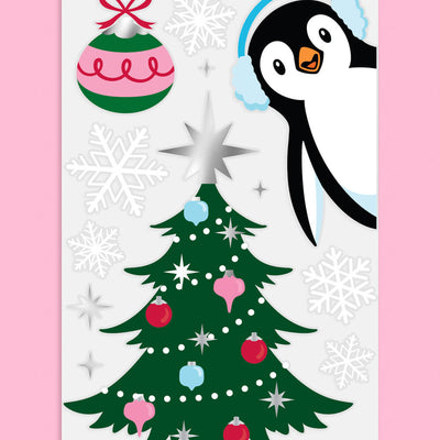 Winter Wonderland Window Clings - 6 silver foil and color sheets