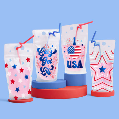 Party In The USA Sippers - 16 pouches + straws