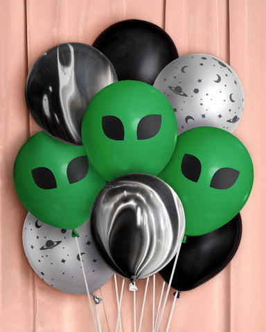 Alien Abduction Balloon Pack - 24 latex balloons