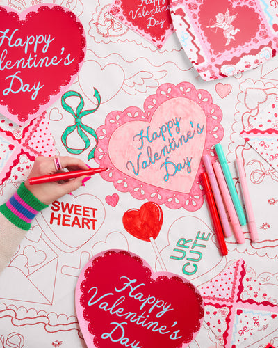 Be Mine Coloring Tablecloth - paper tablecloth