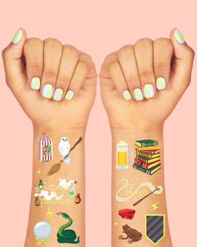 Wizard in Training Tats - 60 foil temporary tattoos