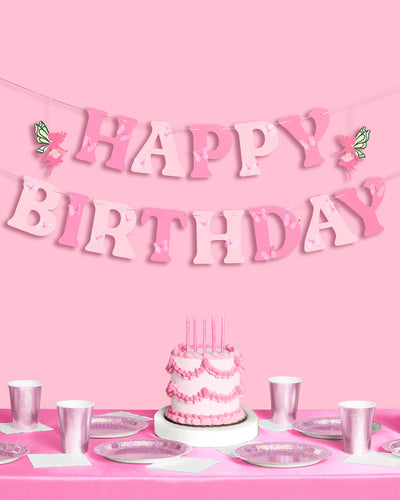 Garden Fairy Banner - 3D paper banner