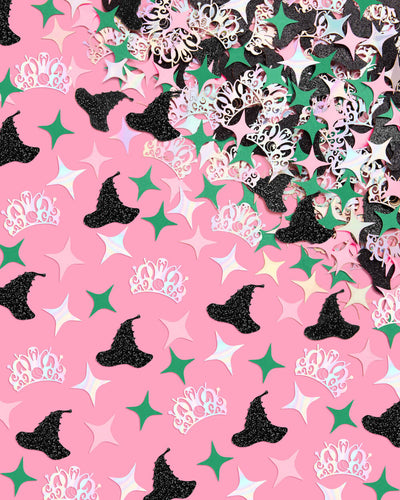 Pink Goes Good w. Green Confetti - 200 pc confetti