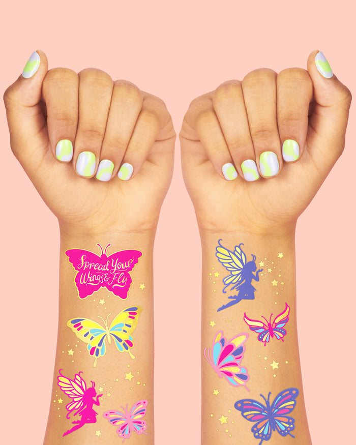 Fairy Flutter Tats - 34 foil temporary tattoos