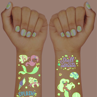 Mermaid Glo Tats - 48 foil temporary tattoos