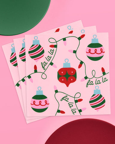 Deck the Halls Napkins - 25 square napkins