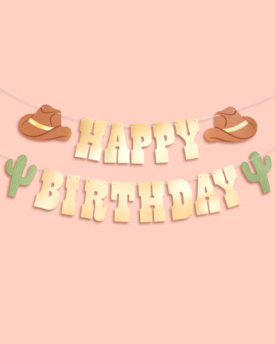 Wild Wild West Banner - gold foil banner