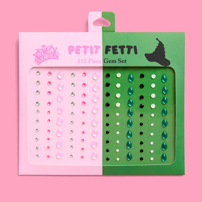 Pink Goes Good w. Green Gem Set - 112 adhesive face gems