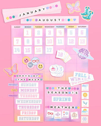 Eras Classroom Calendar Set - 79 bulletin board pieces