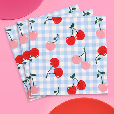 Cherry Tableware Bundle - paper plates, cups + napkins
