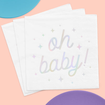 Oh Baby Napkins - 50 white napkins